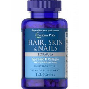 Hair Skin and Nails Formula Type 1 and 3 Collagen - 60 caps 100-47-0670302-20 фото