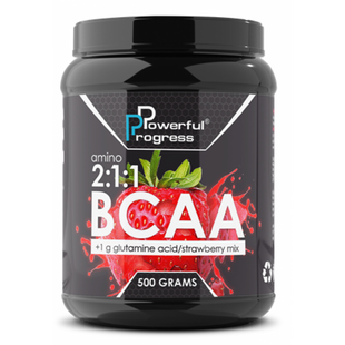 BCAA 2:1:1 + Glutamine - 500g Strawberry 100-18-4915378-20 фото